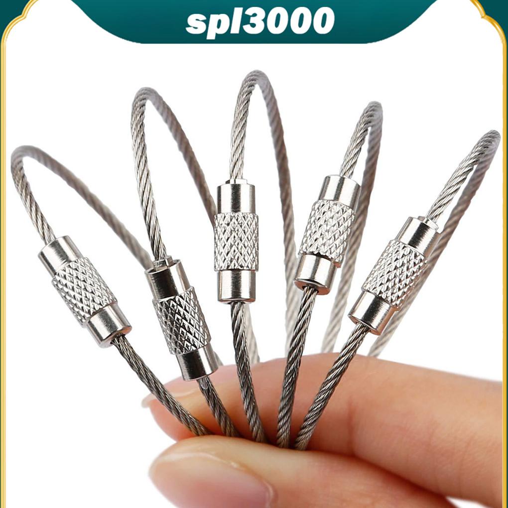 1/2 10pc edc treo dây chuỗi thẻ vít hành lý dây móc khóa vòng tròn bushcraft bộ khóa tiện ích vòng móc khóa công cụ cáp chìa khóa thép