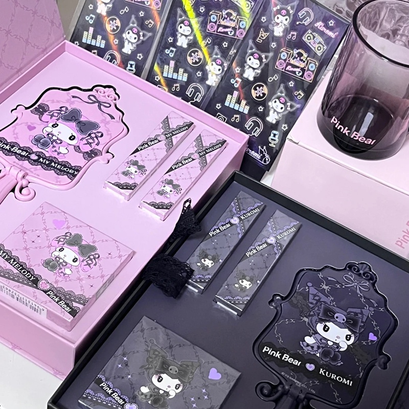 Hộp Quà Tặng Son Môi mini Kuromi Màu Hồng Xinh Xắn