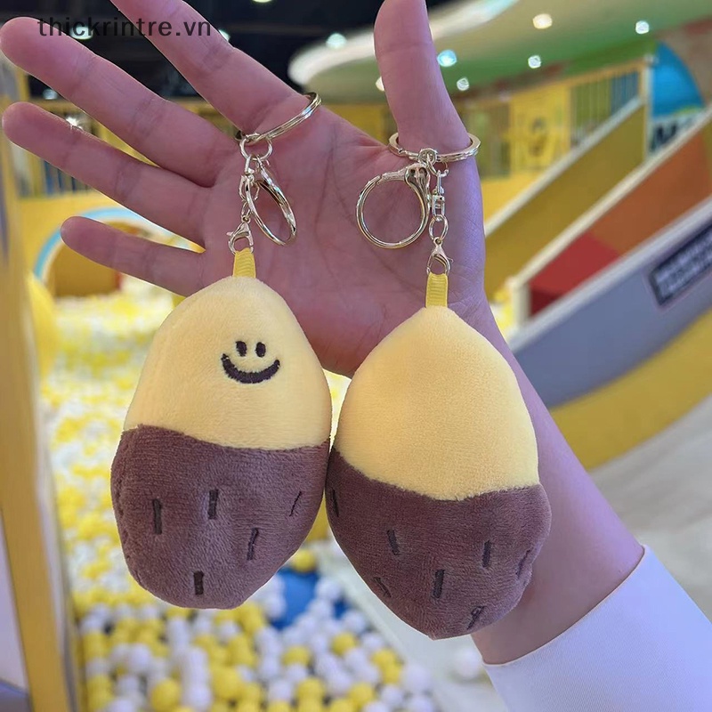 Thi smiley sweet potato keychain mặt dây chuyền hợp thời trang mát mẻ dễ thương sáng tạo búp bê sinh viên cặp đôi đi học u disk car keychain vn