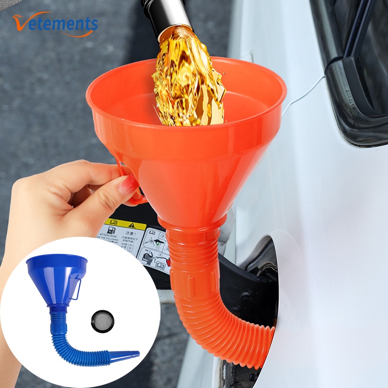Chất lượng ống uốn cong bền bỉ phễu tiếp nhiên liệu ô tô / phễu chiết rót dầu xe máy chống tia nước di động với bộ lọc / xe đa năng dụng cụ tiếp nhiên liệu
