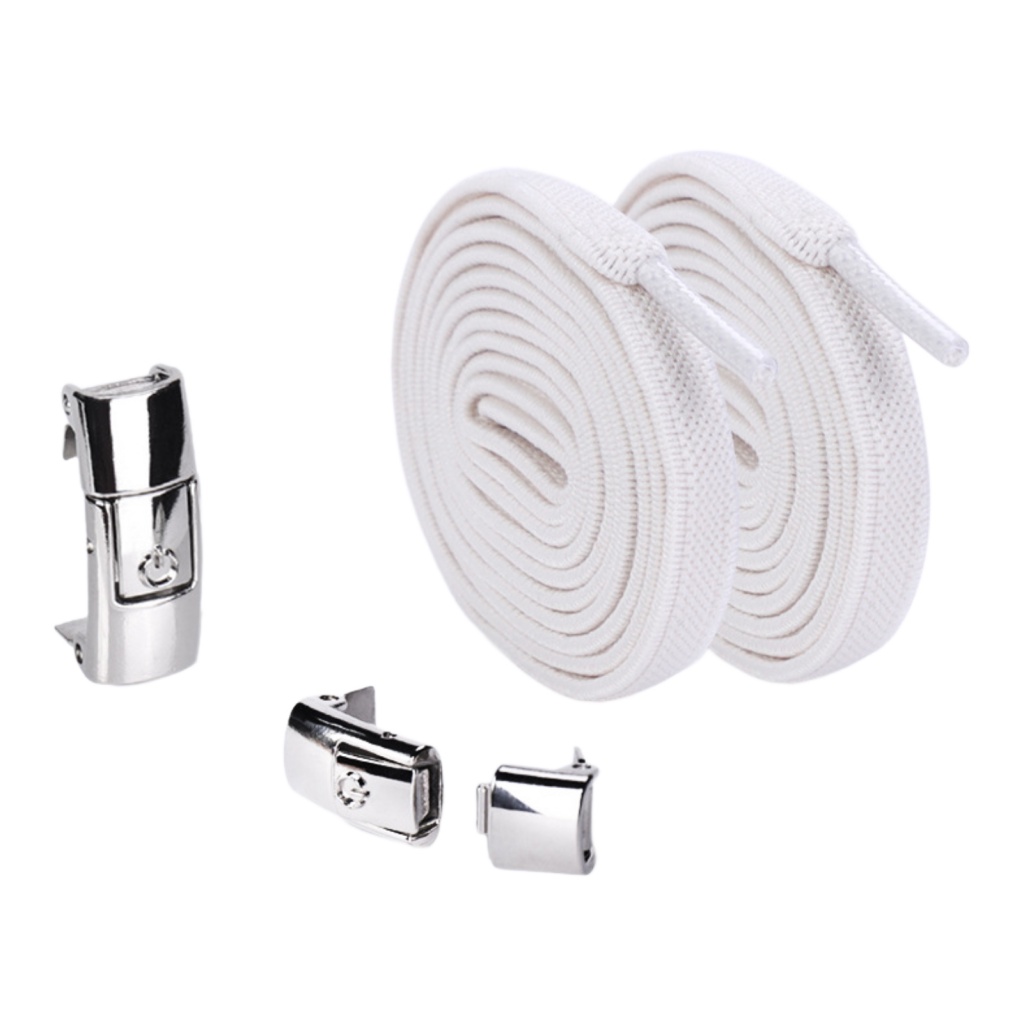 1 Cặp Dây Giày Lười Phẳng Co Giãn 8mm Không Cần Buộc Màu Trơn Đa Năng Dành Cho Người Lớn Và Trẻ Em