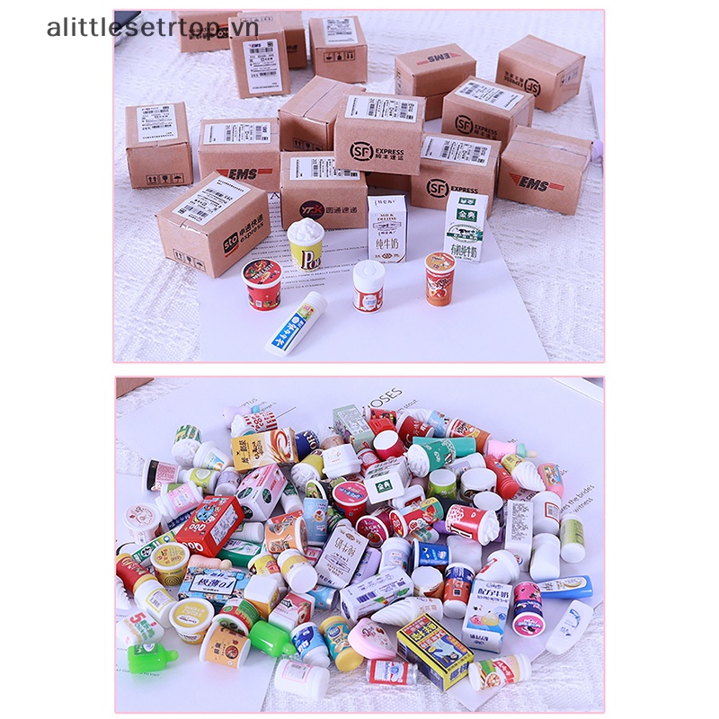 Alittlesetrtop dollhouse miniatures package mini express box food chai modle toys giả vờ chơi trang trí nội thất quà tặng bất ngờ.