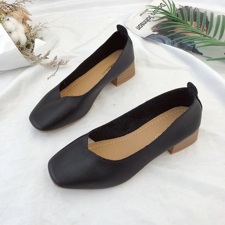 Giày Búp Bê Mũi Vuông Thiết Kế Mới Thời Trang Theo Phong Cách Retro Cho Nữ