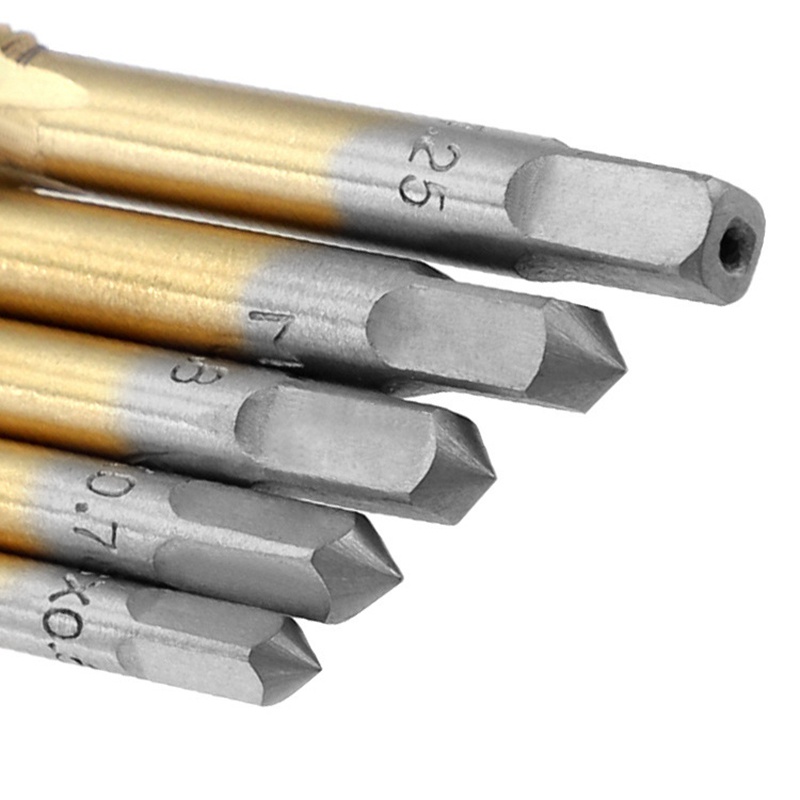 5 cái vòi ren thẳng tốc độ cao máy khoan tay bằng thép bit titan tráng hệ mét vòi vít m3 m4 m5 m6 m8