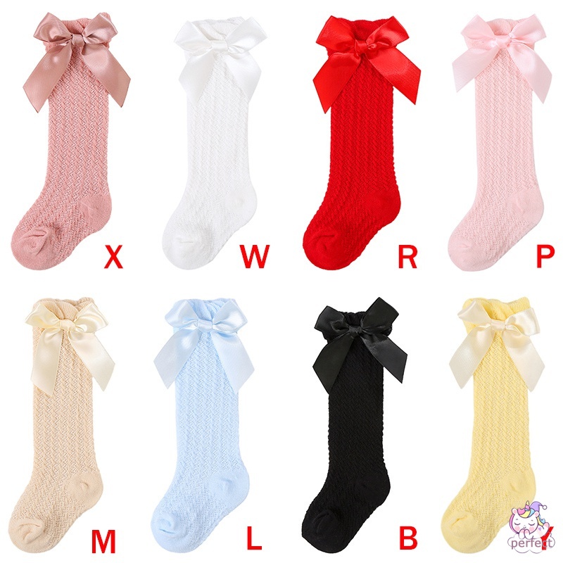 Baby socks for kids girl cotton soft anti-slip knitted socks for children girls bow tie princess socks mid-range socks