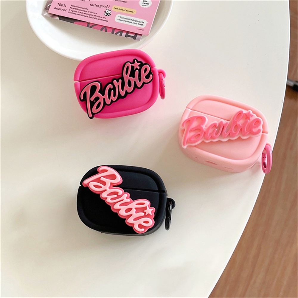 Hộp đựng tai nghe cho Airpods 1/2/pro/new 3 Hộp đựng tai nghe Apple Hộp đựng tai nghe thời trang Airpods 3 Set Silicone Full Set Pink Barbie