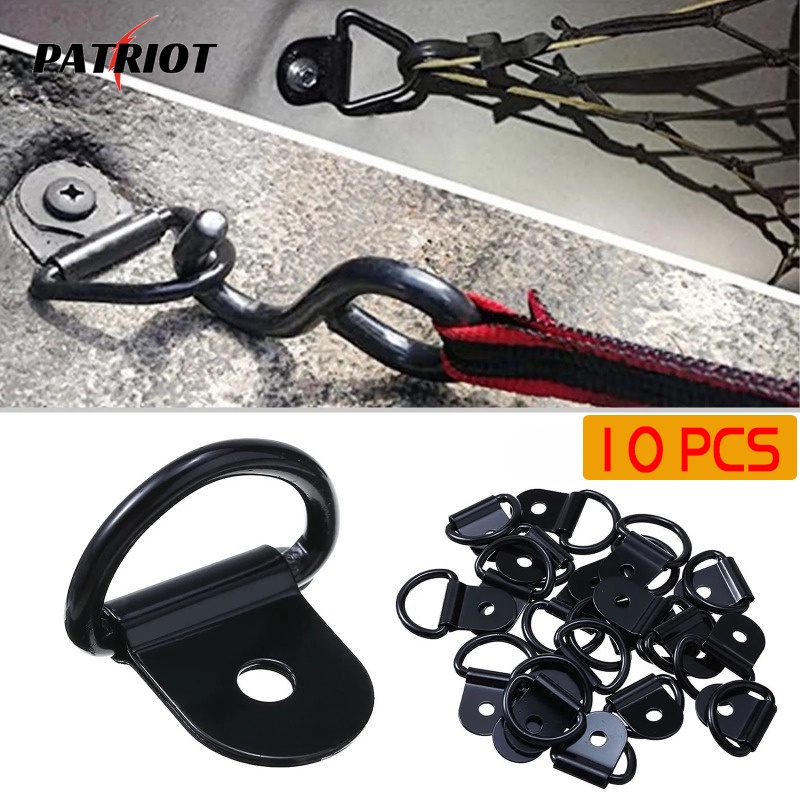 10 chiếc xe tải đuôi xe tải chốt hàng hóa phụ kiện neo / vòng kéo ô tô hình chữ d-tấm sắt khóa cố định móc / neo xe off-road / khóa ràng buộc đa năng bằng thép không gỉ