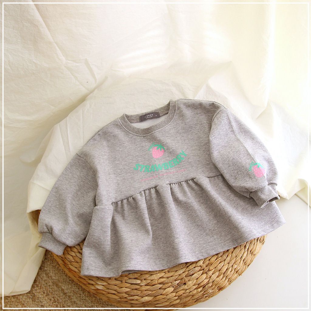 Áo hoodie Dáng Rộng Màu Trơn Phong Cách Hàn Quốc Thời Trang Mùa Thu Mới Cho Bé Gái