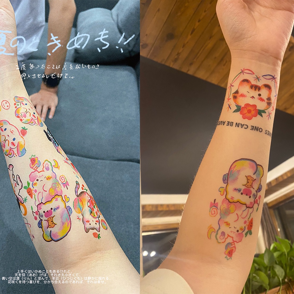 Ins style art design love bowknot tattoos sticker / finger simple geometry diy mini hình xăm dùng một lần