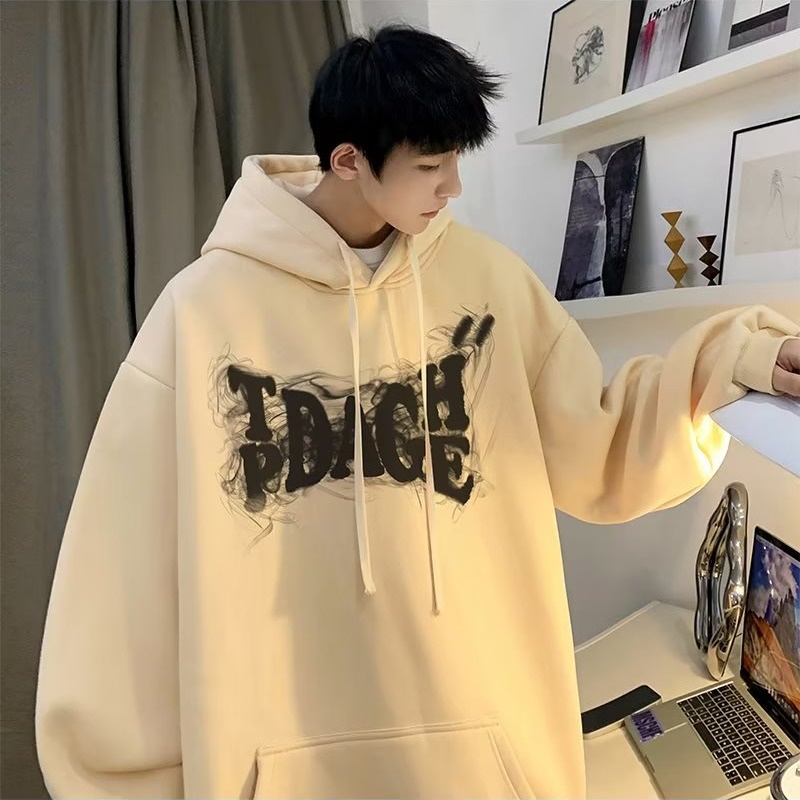 🔥áo hoodie nam áo khoác cổ đứng🔥form rộng big size tới 90kg Mens thời trang Mỹ sáng tạo hun khói thư in nhiều màu cộng với kích thước hoodie Unisex Thời Trang Trẻ Trung