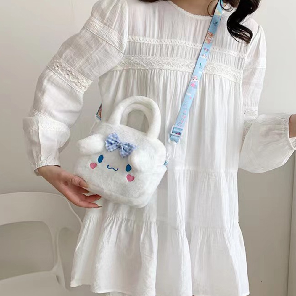Túi nữ sanrio kulomi / cincin dog / my melody / pudin dog / spongebob squarepants / strawberry bear plush bag toy girl messenger bag gift for friends