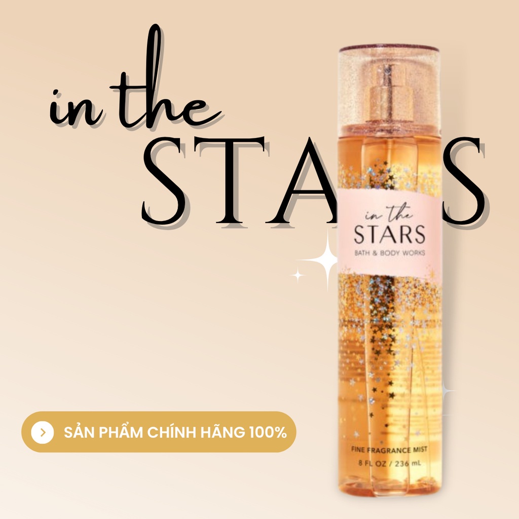 Body Mist Bath & Body Works In The Stars xịt thơm toàn thân HD Body Mist sang trọng 236ML