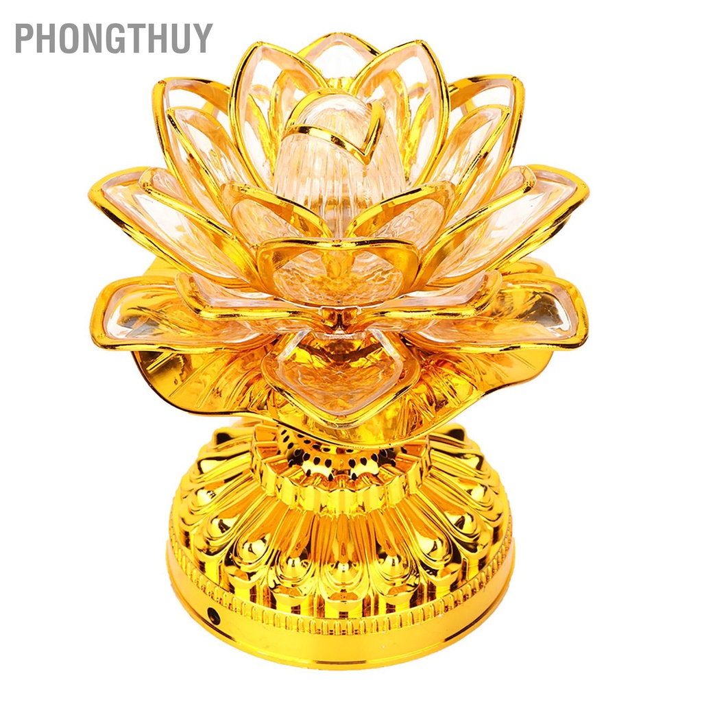 Đèn thờ cúng hoa sen đổi màu
