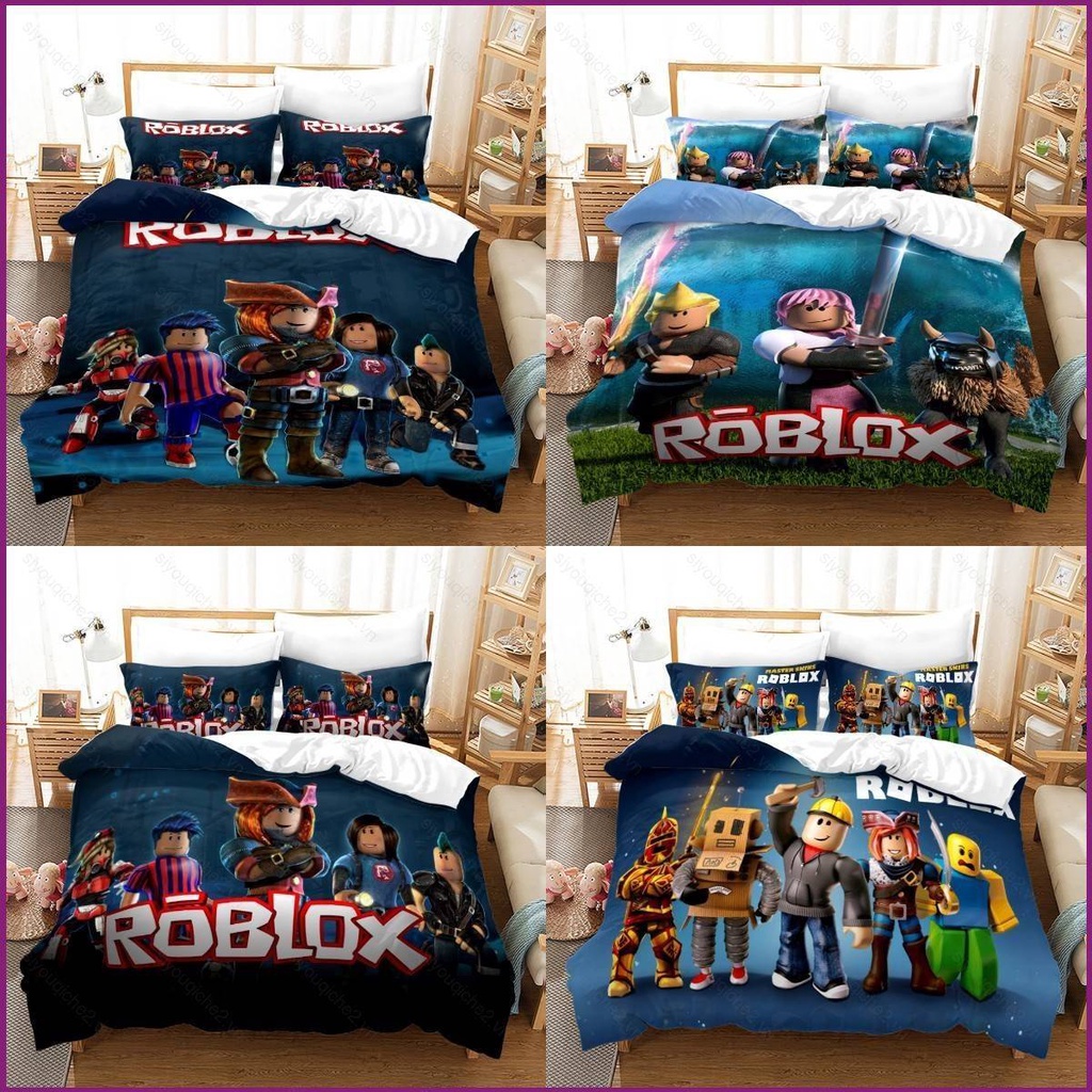 Sy2 trẻ em cartton roblox 3in1 bộ đồ giường bộ trải giường chăn ga gối vỏ gối bộ đồ phòng ngủ ys2