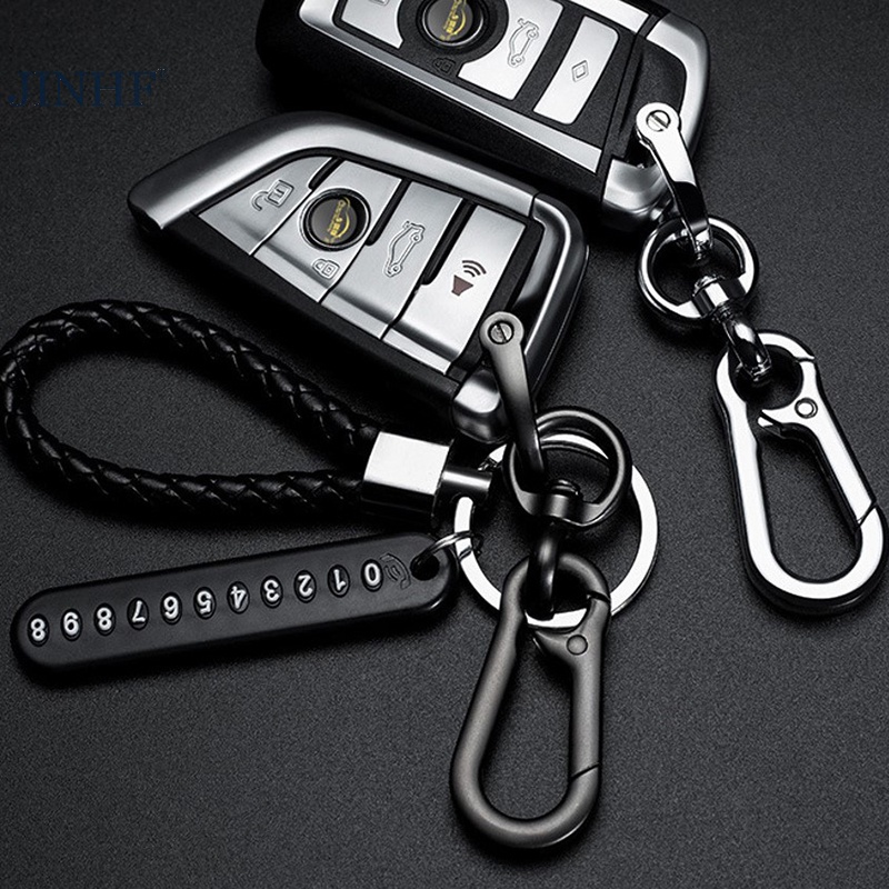 Jinhf anti-lost car key mặt dây chuyền vòng chia móc khóa số điện thoại thẻ chìa khóa xe ô tô tôm hùm clasp móc chìa khóa phụ kiện ô tô hot
