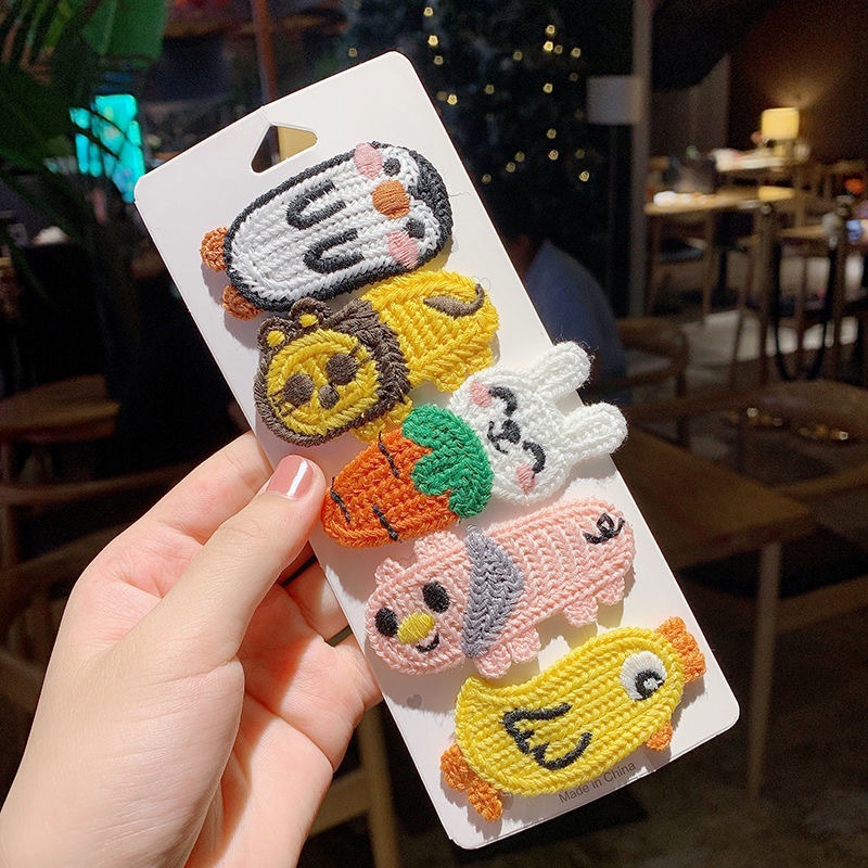 Kẹp Tóc Vải Len Nhỏ Hoạt Hình Dễ Thương Phong Cách Hàn Quốc Cho Nữ