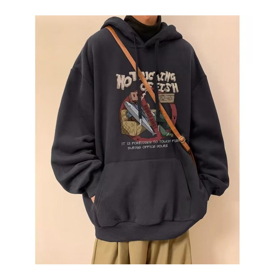 Mới Áo Hoodie Dáng Rộng Thời Trang Thu Đông Phong Cách retro
