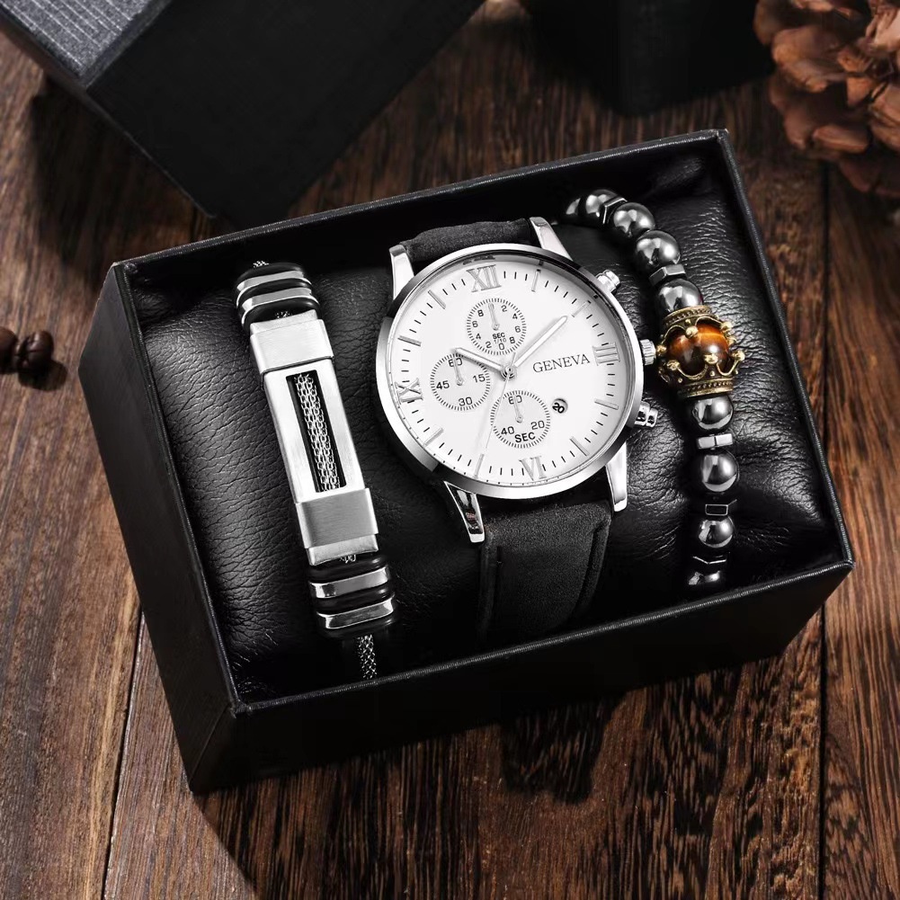 Set 3 Đồng Hồ quartz Nam Hiển Thị Ngày Thời Trang Lịch Lãm
