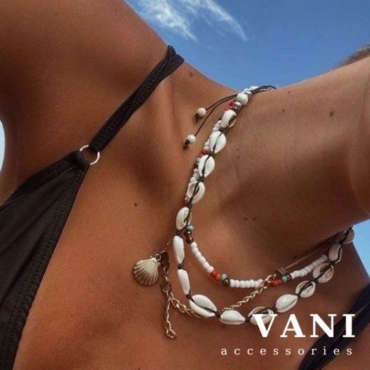 Vòng Cổ Vỏ Ốc Dây Rút Tự Điều Chỉnh - Vani Store - TS000946