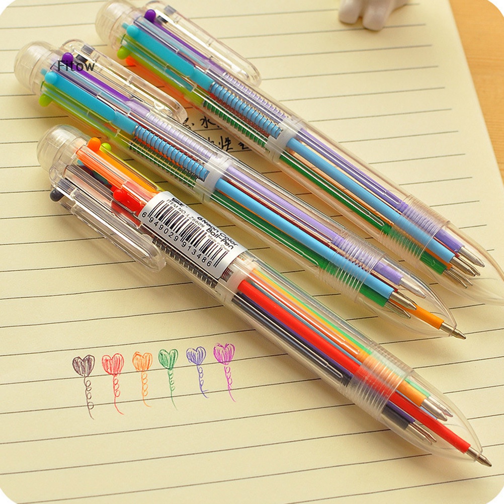 Ftw creative stationery multi-color ballpoint pen six-color ballpoint pen study pen fe