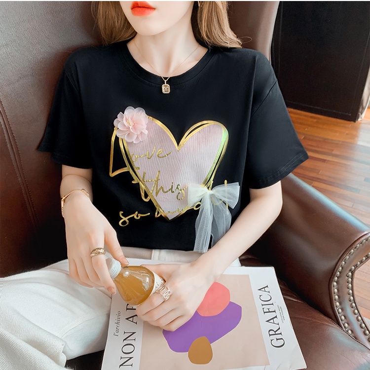 Áo Thun Cotton Ba Chiều Tay Ngắn Dáng Rộng Phong Cách Hàn Quốc Thời Trang Mùa Hè 2023 Mới