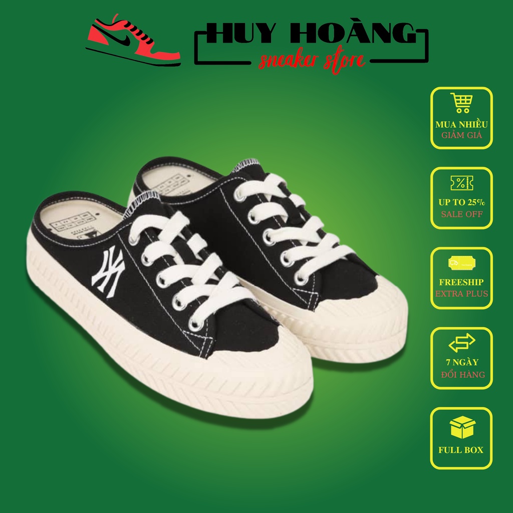 Giày sục thể thao nữ NY siêu đẹp Full Bill Box - Giày sục nữ đạp gót 𝗠𝗟𝗕 𝗡𝗬 chữ thêu cao cấp