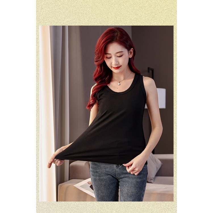 [ZY] S-xl Áo Thun Ba Lỗ Cotton Nhỏ Màu Trơn Cổ Tròn Đơn Giản Phong Cách Hàn Quốc Cho Nữ
