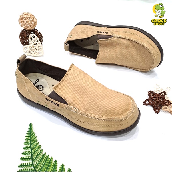 VNXK Giày crocs walu men chính hãng êm nhẹ màu nâu , giày slip on lười vải nam đế chống trơn trượt - Crocs House