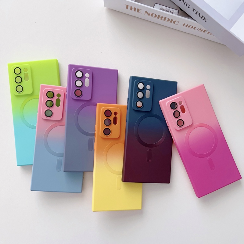 Ốp Điện Thoại Silicone Mềm Có Đế Sạc Nam Châm Cho Samsung Galaxy S23 S22 S21 Plus Ultra Note 20 Ultra