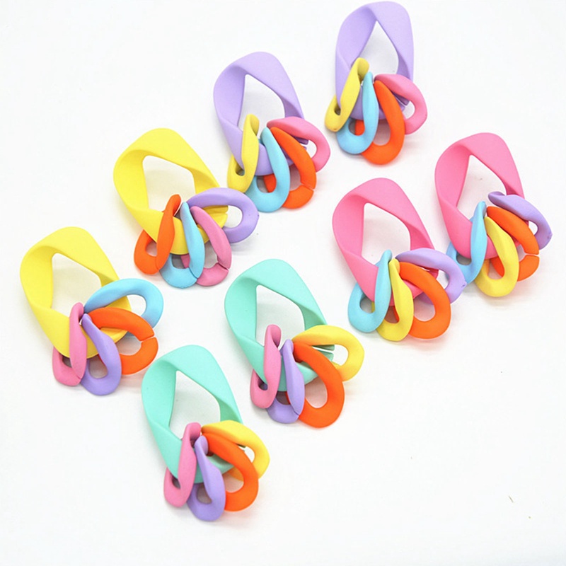 Fancy Bông Tai Acrylic Hình Móng Vuốt Đơn Giản Màu Kẹo Ngọt Thời Thượng Thời Trang Mùa Hè Cho Nữ