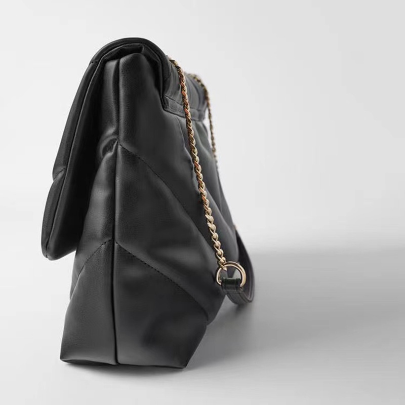 Zara Túi Xách Đeo Vai Cỡ Lớn Đính Đá Phối Dây Xích Thời Trang Nữ Sành Điệu