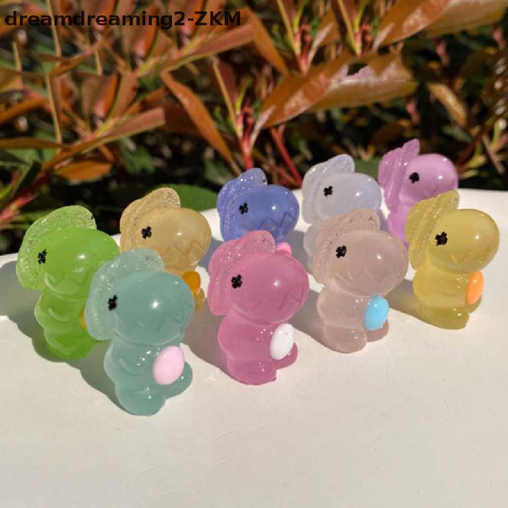 [Dreaming] Bộ 2 Mô Hình Đồ Chơi Khủng Long Đội Mũ Rơm Bằng Nhựa Resin Phát Sáng Trong Bảng Điều Khiển Xe Hơi [zkm]