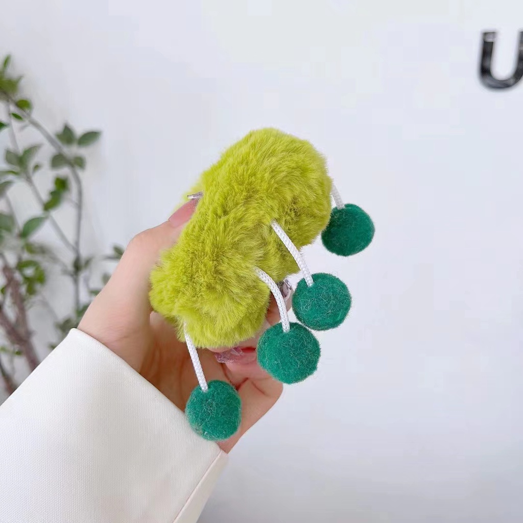 Vỏ Bảo Vệ Hộp Sạc Tai Nghe Apple Air Pods 1 2 3 Air Pods pro Air Pods pro 2 Bằng Chất Liệu Lông Nhung Hình Quả Bóng