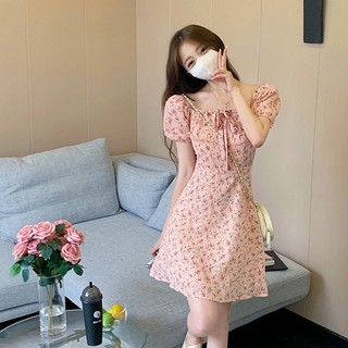 Đầm Midi Cổ Vuông Họa Tiết Hoa Đơn Giản Thời Trang Mùa Hè 2023 Cho Nữ