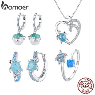 Bamoer set trang sức bạc 925 hình rùa thời trang cho nữ