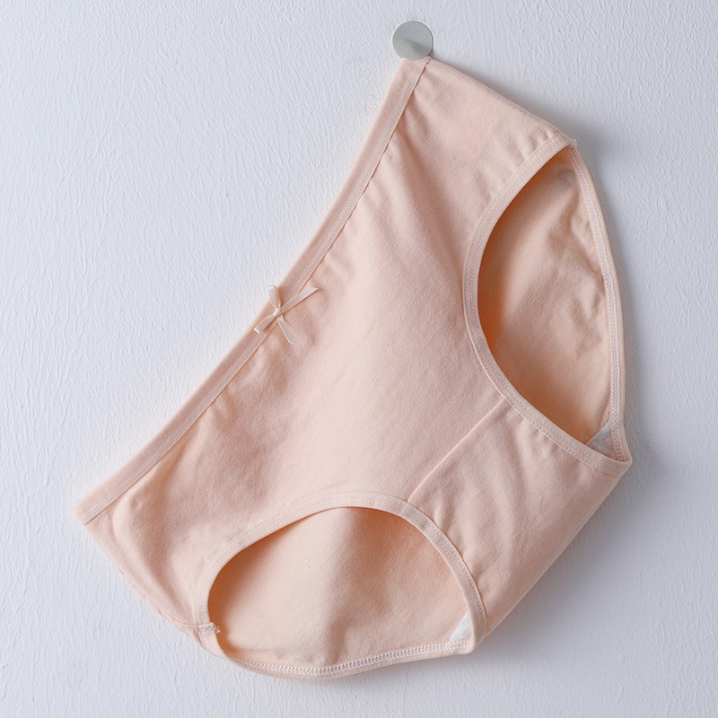 Quần Lót Tam Giác Màu Trơn Chất Liệu Cotton Thoải Mái Cho Nữ