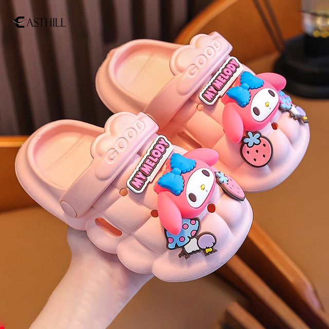 SANRIO Dép Đi Biển Chống Trượt Họa Tiết Hoạt Hình MyMelody Cinnamoroll Kuromi Cho Bé