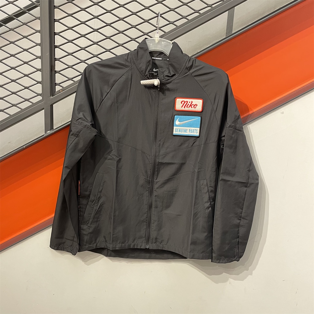 AIR JORDAN Áo Khoác Thể Thao 100% polyester Thêu Họa Tiết Chống Gió Cổ Đứng Cho Nam