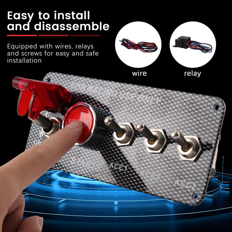 Công Tắc Khởi Động Xe Hơi 12V 3 Nút