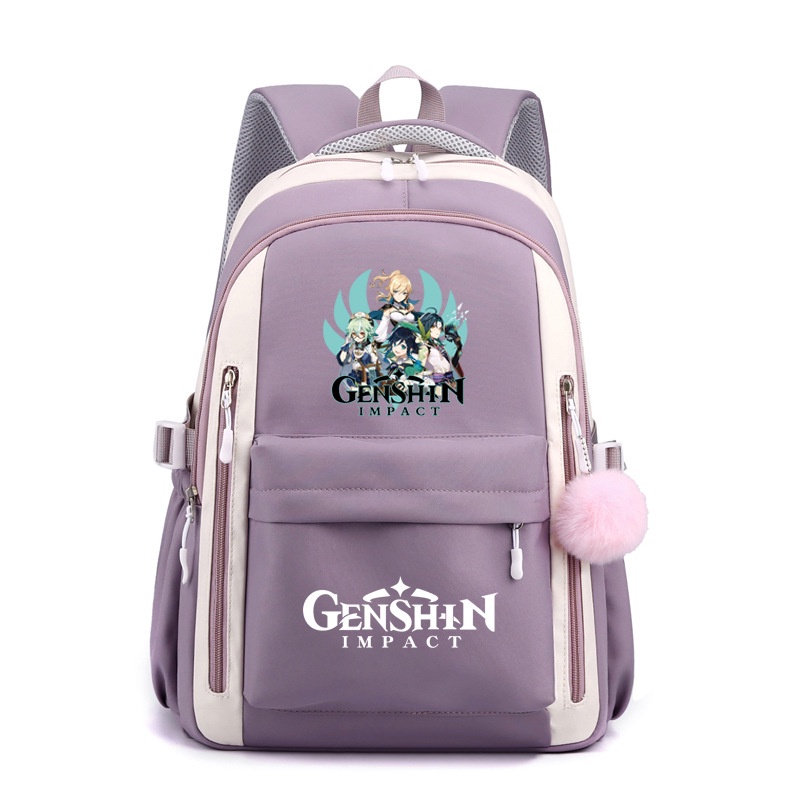 Genshin impact ba lô cho nữ nam sinh viên dung tích lớn không thấm nước thoáng khí in túi thời trang cá tính 1