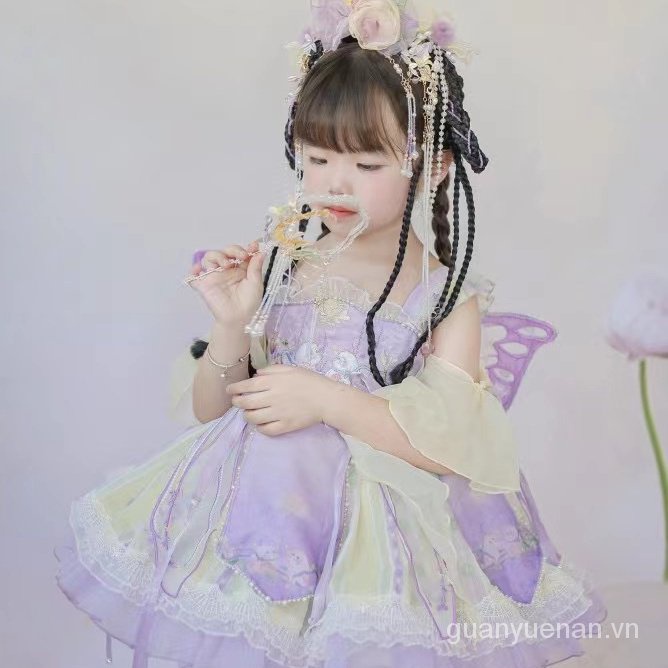Đầm Công Chúa Màu Tím Xinh Xắn Thời Trang Theo Phong Cách Lolita Dành Cho Bé Gái