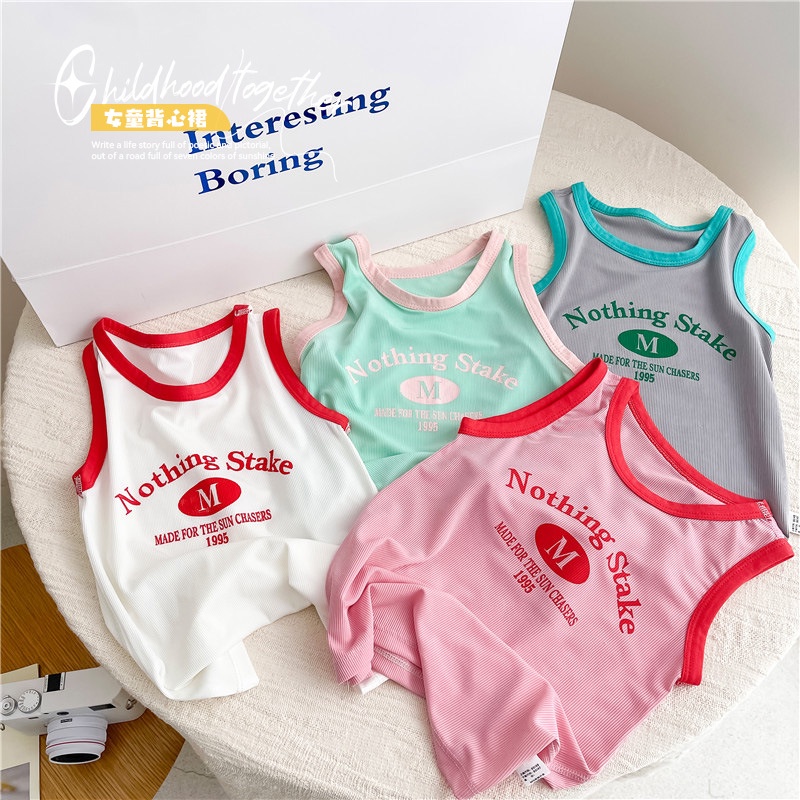 80-150cm Bé Gái Ice Silk Váy Ngủ Mùa Hè Trẻ Em Không Tay Đầm Cho Bé Không Xương Sling Đầm Bé Gái Áo Vest Quần Áo Gia Đình