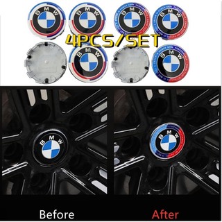Set 4 miếng dán 56 / 68mm trang trí trục bánh xe hơi bmw e90 e60 f10 f30 f20 g20 g30 e53 e85 e70 e84 f48 f15 f25 g11