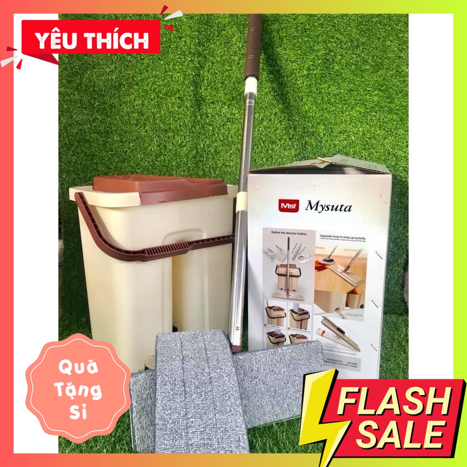 Bộ Thùng Lau Nhà Loại Lớn Tự Vắt Thông Minh 360 Độ Cao Cấp Quà Tặng Sỉ
