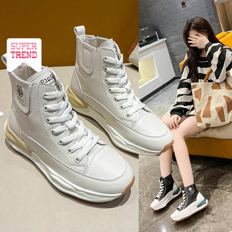 Giày Mũi Tròn Cột Dây Màu Sắc Xinh Xắn Cho Nữ