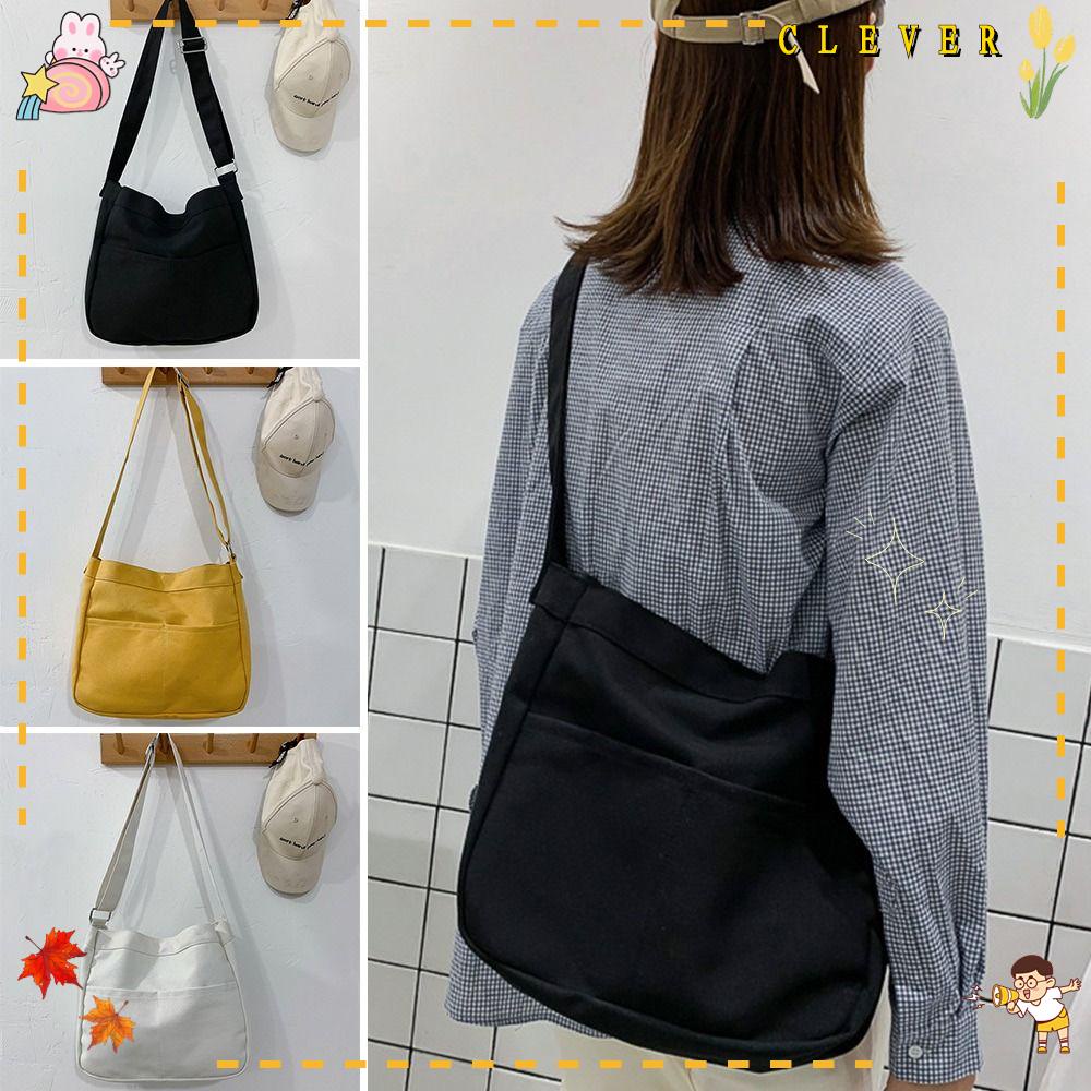 Túi Đeo Chéo Canvas Sức Chứa Lớn Thời Trang Dành Cho Học Sinh