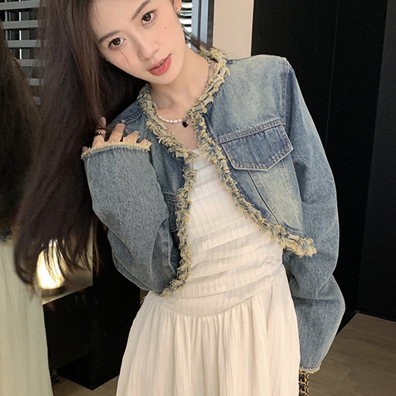 IELGY   Bộ Đầm Ống Và Áo Khoác denim Dáng Rộng Phong Cách Mỹ Cho Nữ [Đặt Hàng Riêng Biệt]