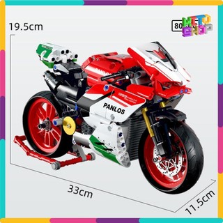 Lắp ráp technic mô hình đồ chơi xe đua ducati 1299 panlos 672001 gồm 803 chi tiết