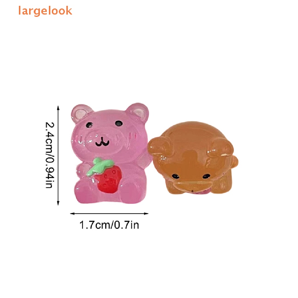 Set 2 Búp Bê Gấu Dâu Tây Hoạt Hình Có Hương Thơm Phát Sáng Trang Trí Tiểu Cảnh / Nhà Búp