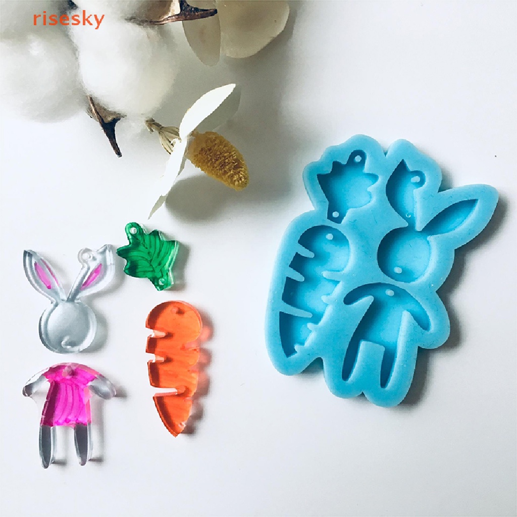 1 Khuôn Silicone Làm Móc Khóa Hình Thỏ Cà Rốt Diy